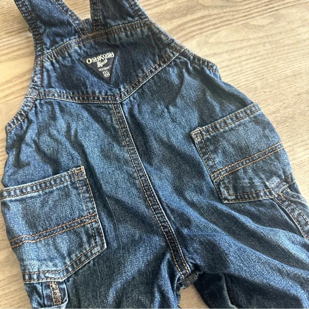 OshKosh B'gosh Lined Classic Blue Denim Overalls 6-9 months